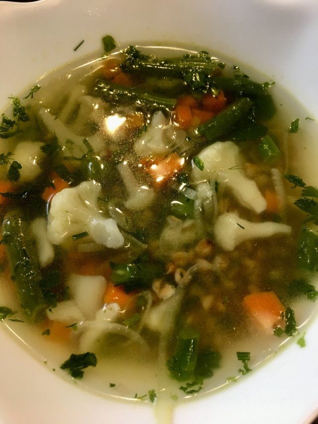 Постный овощной суп с гречкой