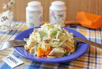 Тушеная капуста с тыквой и грибами