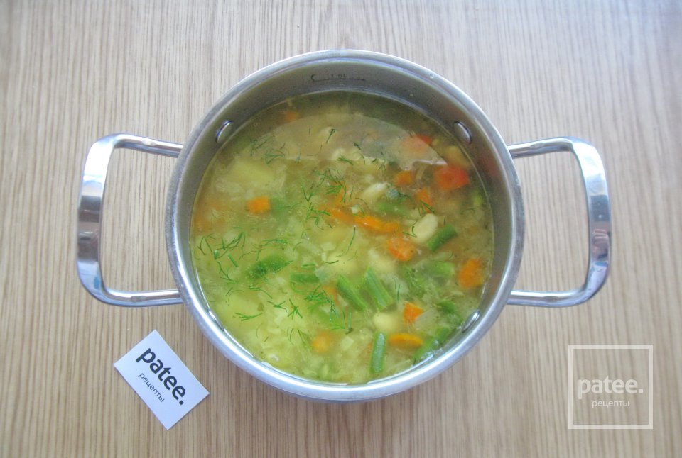 Суп с белой и зеленой фасолью - Шаг 9