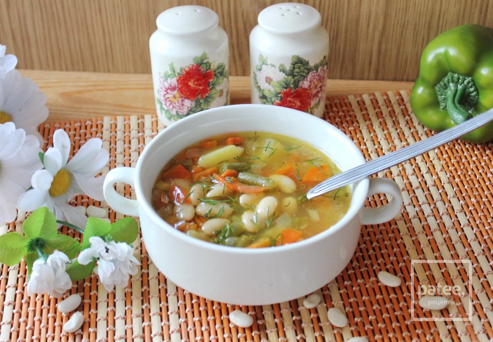 Суп с белой и зеленой фасолью - Шаг 11