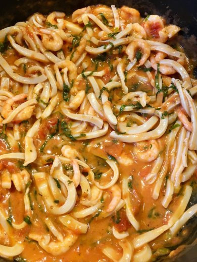 Морепродукты в томатно-сливочном соусе по-постному - Шаг 8