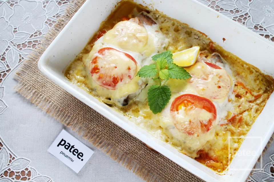 Горбуша в духовке с овощами и сыром - Шаг 14