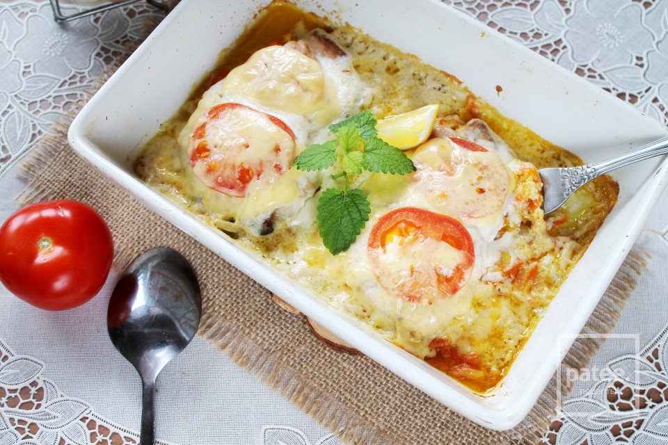 Горбуша в духовке с овощами и сыром - Шаг 15