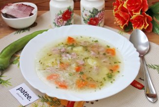 Рассольник с ветчиной