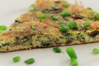 Фриттата со шпинатом и грибами