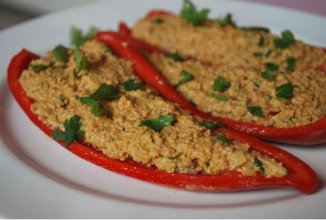 Маринованные перцы фаршированные ореховой начинкой со специями
