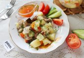 Свинина с овощами в банке в духовке запеченная