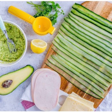 Огуречные роллы с индейкой и сыром - Шаг 1