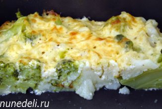 Запеканка из цветной капусты и брокколи