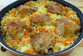 Рис с курицей в духовке