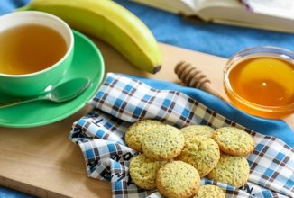 Печенье с бананом и яблоком