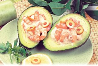 Авокадо с креветками