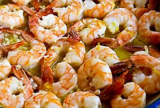 Королевские креветки с чесноком и лимоном