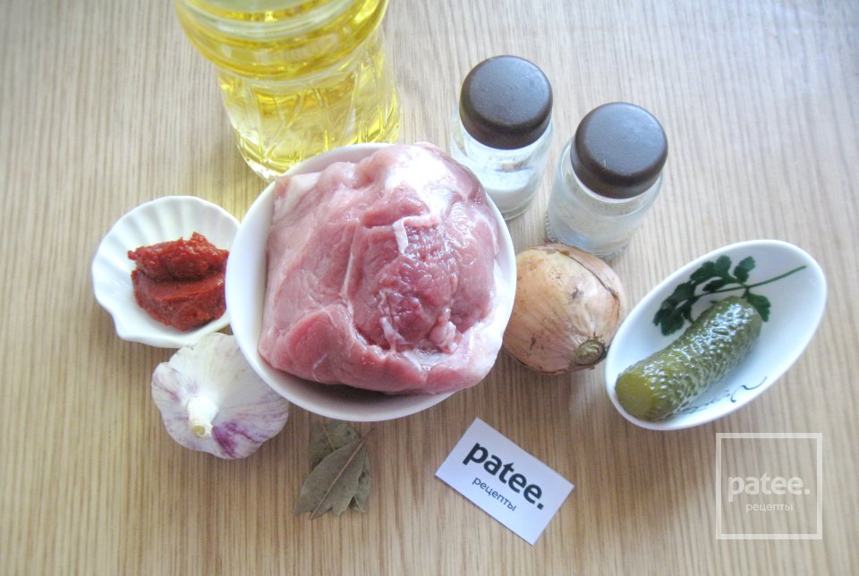 Тушеная свинина "Солянка" - Шаг 1