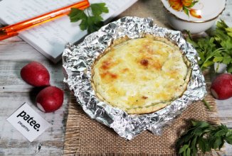 Киш с лососем порционный в формочке из фольги