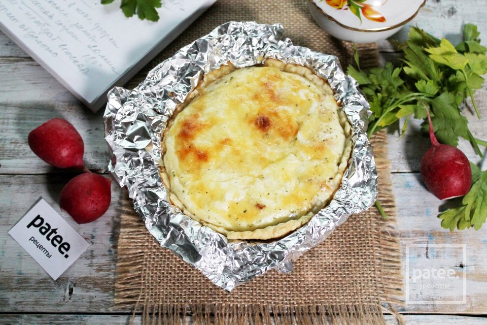 Киш с лососем порционный в формочке из фольги - Шаг 19