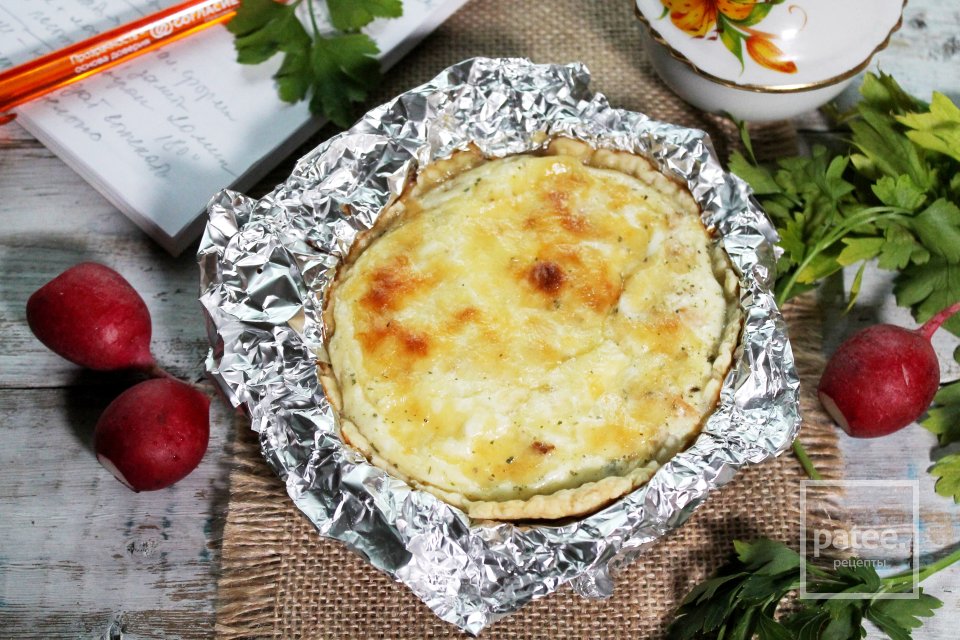 Киш с лососем порционный в формочке из фольги - Шаг 20