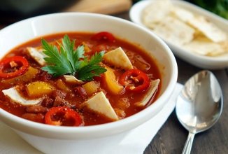 Мексиканский суп с чипсами