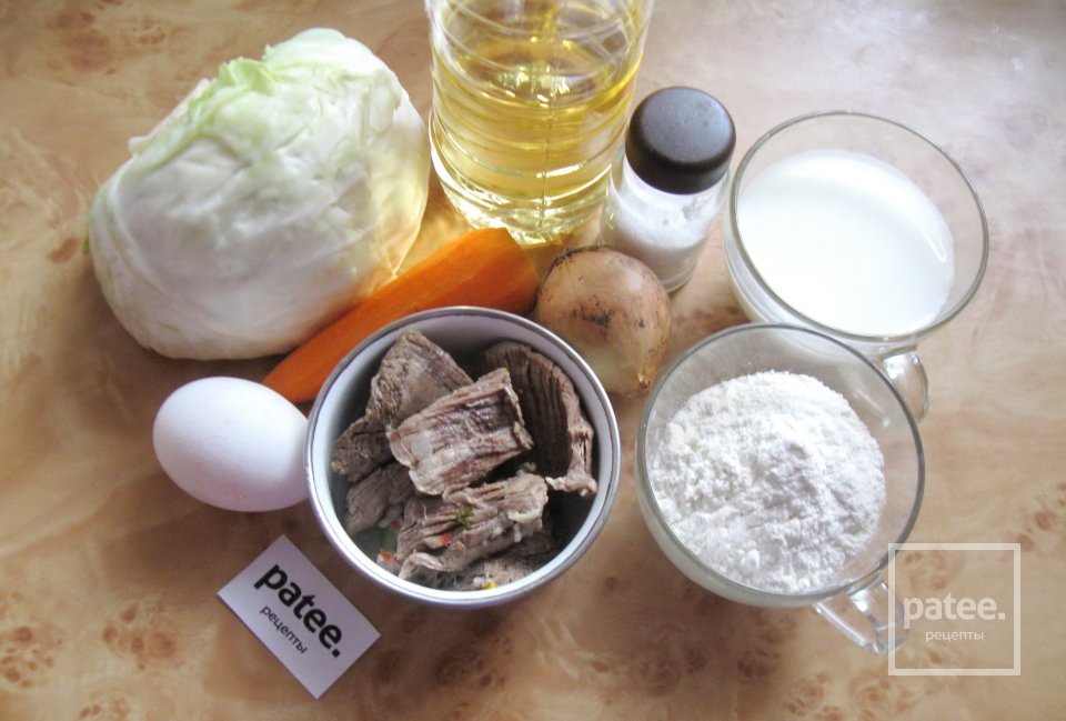 Блинчики с мясом и капустой - Шаг 1