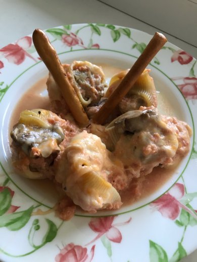 Фаршированные ракушки с мясным фаршем🥩 и грибами) - Шаг 15