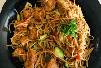 Фунчоза с курицей и овощами 🍅🌶🥒🥕🥬🍆🥑🥦