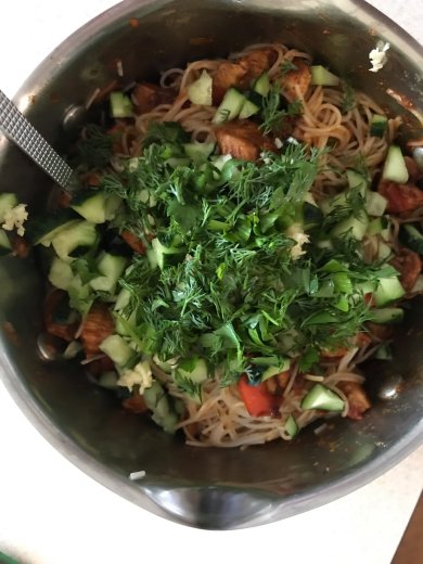 Фунчоза с курицей и овощами 🍅🌶🥒🥕🥬🍆🥑🥦 - Шаг 18