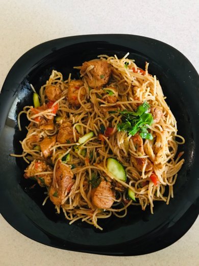 Фунчоза с курицей и овощами 🍅🌶🥒🥕🥬🍆🥑🥦 - Шаг 19