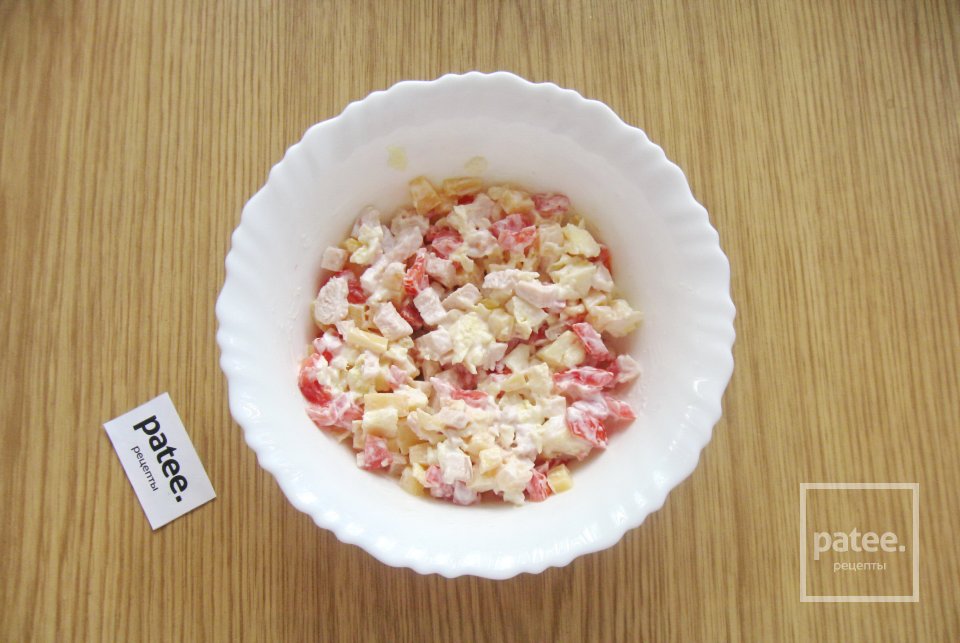 Салат с курицей, помидором и сыром - Шаг 14