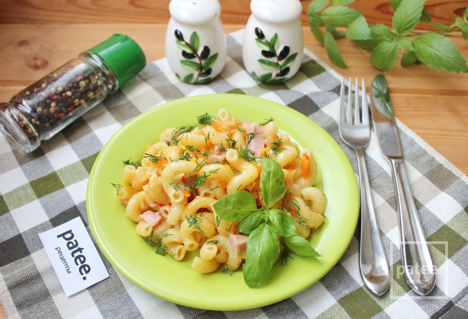 Тушеные макароны с ветчиной - Шаг 14