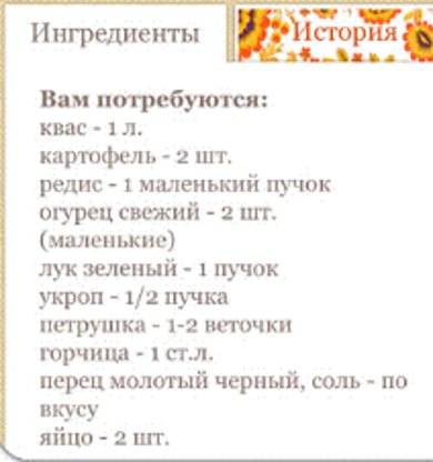 Окрошка - Шаг 1