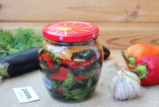 Закуска из маринованных баклажанов с болгарским перцем