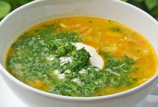 Рассольник с перловкой на курице