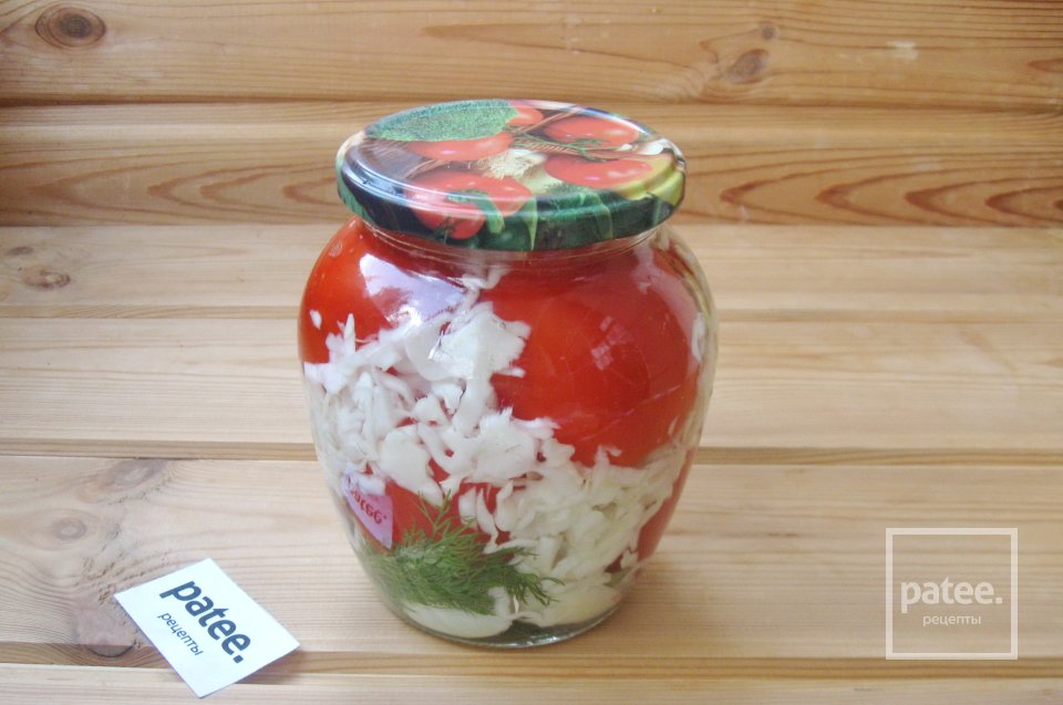 Маринованные помидоры с капустой на зиму - Шаг 7