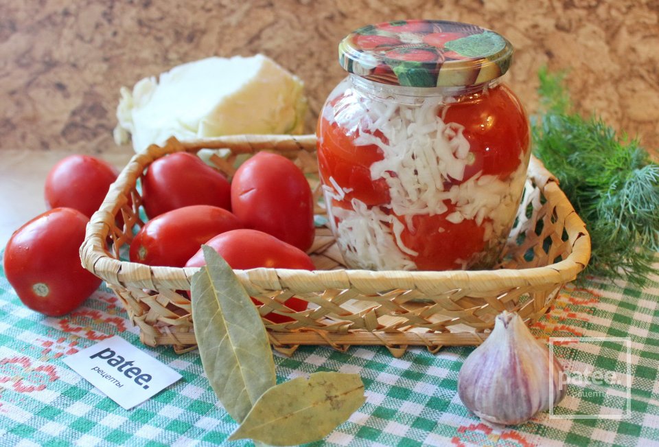 Маринованные помидоры с капустой на зиму - Шаг 9