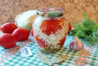 Маринованные помидоры с капустой на зиму