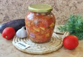 Салат из баклажанов и огурцов в томатном соусе на зиму