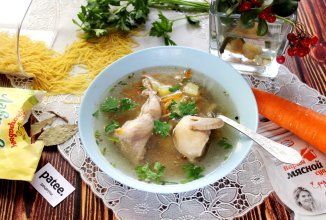 Вермишелевый суп с перепёлками