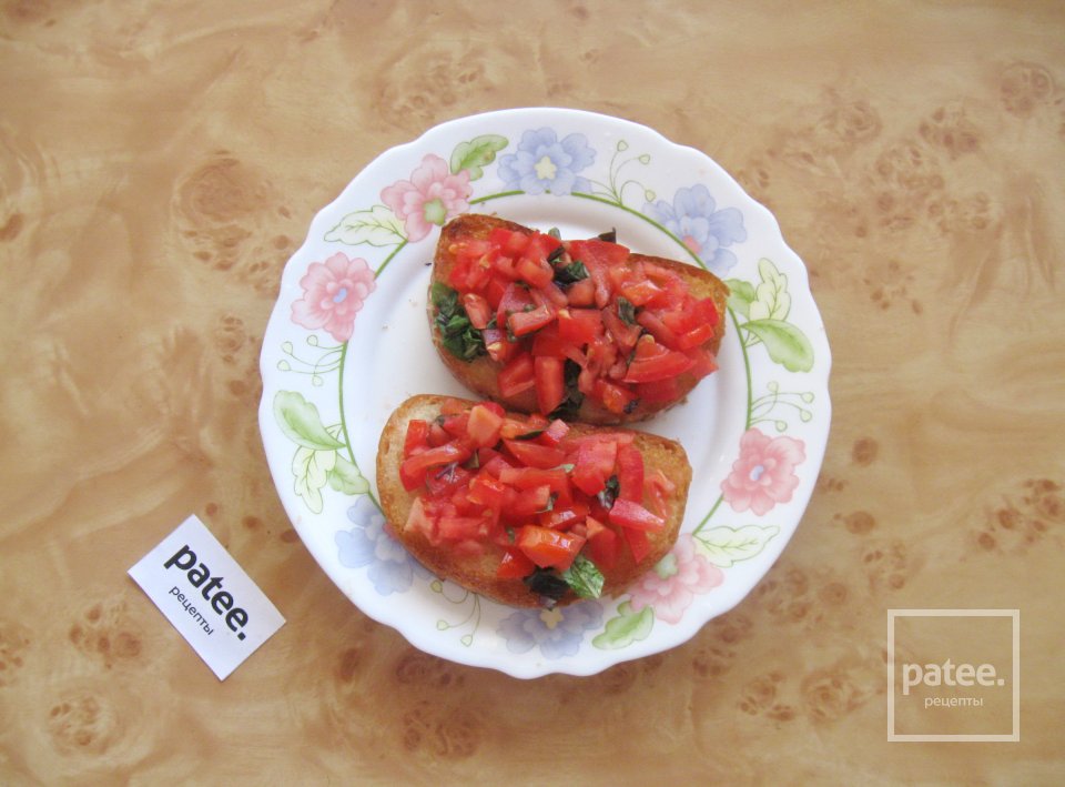 Гренки с помидором и базиликом - Шаг 9