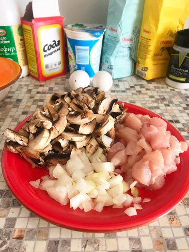 Пп пирог с курицей и грибами - Шаг 4