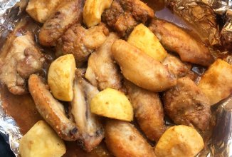 Пряная курица с яблоками. ПП