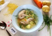 Суп с пшеном и перепелами