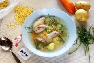 Суп с пшеном и перепелами