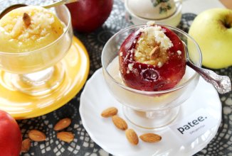 Яблоки с творогом и мёдом в микроволновке