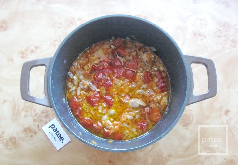 Свинина с макаронами и вялеными помидорами - Шаг 10