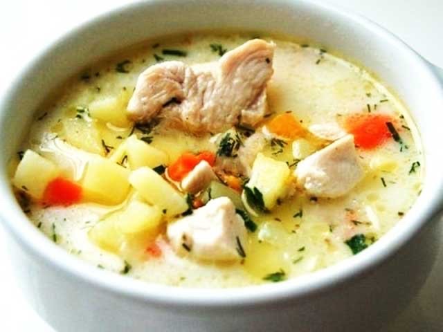Сливочный суп с курицей