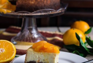 Апельсиновый чизкейк с брауни