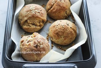 Творожные булочки из цельнозерновой муки с кунжутом и семенами льна