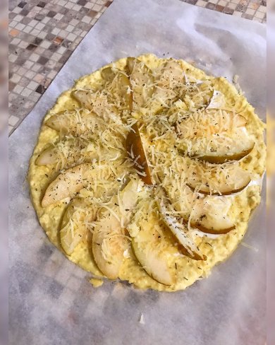 Сладкая ПП - пицца с грушей и сыром🍐🧀🥛🍕 - Шаг 7