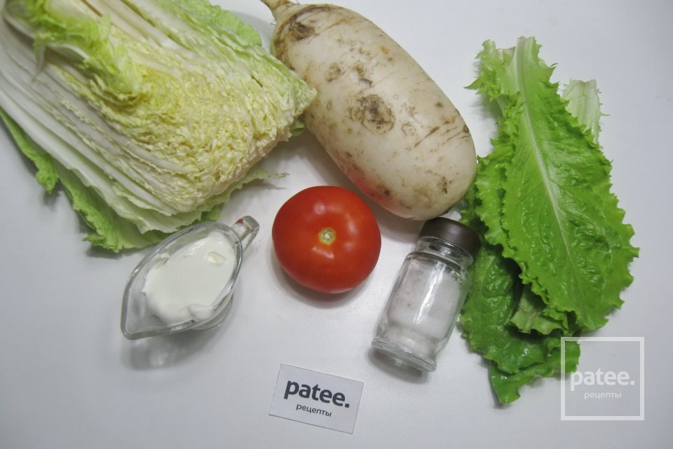 Салат с пекинской капустой и редькой - Шаг 1