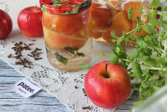 Компот из яблок с мятой на зиму